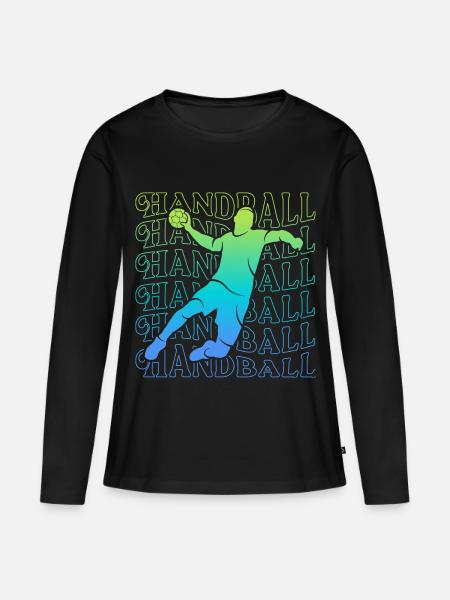 Handballspieler Handballer Jungen Handball Herren - Frauen Premium Bio Langarmshirt - Schwarz