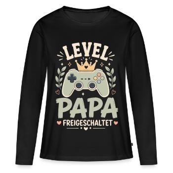 Level Vater freigeschaltet - Frauen Premium Bio Langarmshirt - Schwarz - Vorne - Julia (174cm)