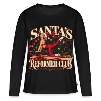 Weihnachts-Pilates-Reformer - Frauen Premium Bio Langarmshirt - Schwarz - Vorne - Julia (174cm)