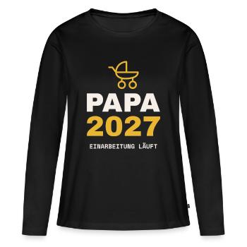 Papa 2027 - Frauen Premium Bio Langarmshirt - Schwarz - Vorne - Julia (174cm)