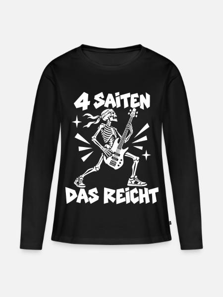 Vier Saiten reichen - Frauen Premium Bio Langarmshirt - Schwarz