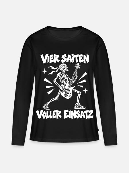 Vier Saiten - Frauen Premium Bio Langarmshirt - Schwarz