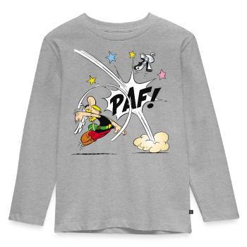 Asterix & Obelix - Asterix Faust - Kinder Premium Bio Langarmshirt - Grau meliert - Vorne - AI Model Kid Female (0cm)
