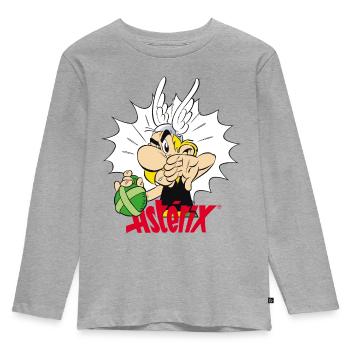 Asterix & Obelix Weg Von Meinem Zaubertrank - Kinder Premium Bio Langarmshirt - Grau meliert - Vorne - AI Model Kid Female (0cm)