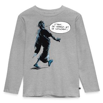 Asterix & Obelix - César veni vidi vici - Kinder Premium Bio Langarmshirt - Grau meliert - Vorne - AI Model Kid Female (0cm)