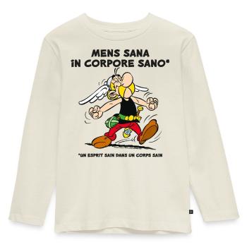 Asterix – Ein gesunder Geist in einem gesunden Körper - Kinder Premium Bio Langarmshirt - Naturweiß - Vorne - AI Model Kid Female (0cm)