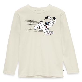 Asterix - Idefix hat es eilig - Kinder Premium Bio Langarmshirt - Naturweiß - Vorne - AI Model Kid Female (0cm)
