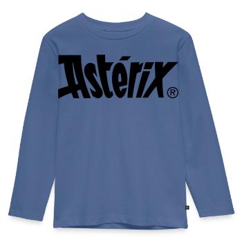 Asterix & Obelix - Asterix Logo - Kinder Premium Bio Langarmshirt - Taubenblau - Vorne - AI Model Kid Female (0cm)