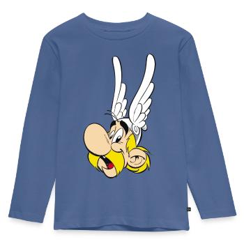 Asterix & Obelix - Flügelhelm - Kinder Premium Bio Langarmshirt - Taubenblau - Vorne - AI Model Kid Female (0cm)