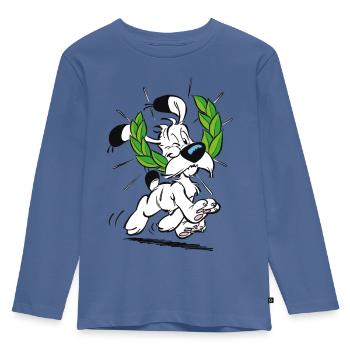 Astérix & Obélix Idéfix Avec Laurier - T-shirt manches longues Premium Enfant - bleu pigeon - Devant - AI Model Kid Female (0cm)