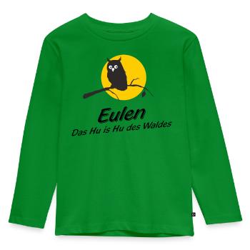 Eulen - das Hu is Hu des Waldes versus Who is Who - Kinder Premium Bio Langarmshirt - Grün - Vorne - AI Model Kid Female (0cm)