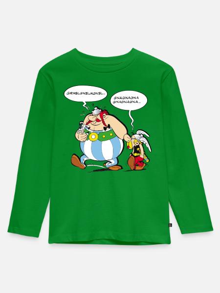 Asterix & Obelix Boudeur - Premium økologisk langærmet T-shirt til børn - grøn