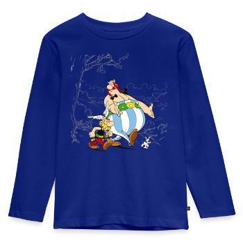 Astérix & Obélix Avec Idéfix Dans La Nature - T-shirt manches longues Premium Enfant - bleu roi - Devant - AI Model Kid Male (0cm)