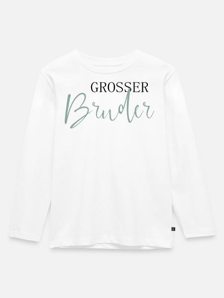 Großer Bruder - Kinder Premium Bio Langarmshirt - Weiß