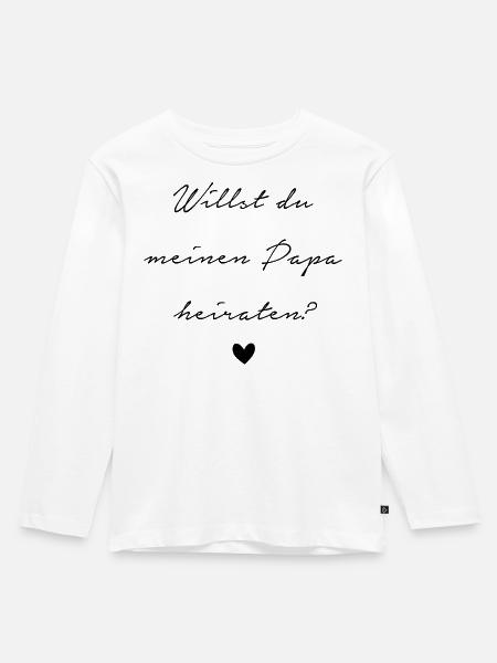 Heiratsantrag - Kinder Premium Bio Langarmshirt - Weiß