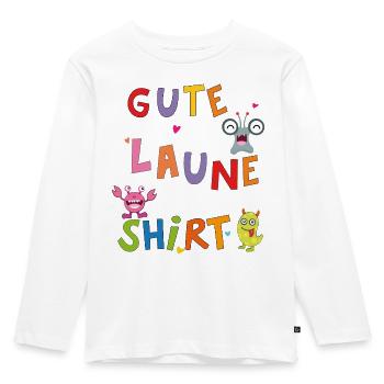 gute Laune Shirt - Kinder Premium Bio Langarmshirt - Weiß - Vorne - AI Model Kid Female (0cm)