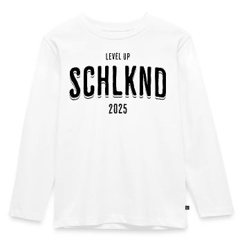 Einschulung Schlknd 2025 - Kinder Premium Bio Langarmshirt - Weiß - Vorne - AI Model Kid Female (0cm)