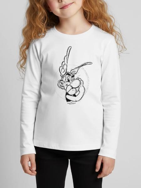 Asterix & Obelix Der Gallier - Kinder Premium Bio Langarmshirt - Weiß - Vorne - AI Model Kid Female (0cm)