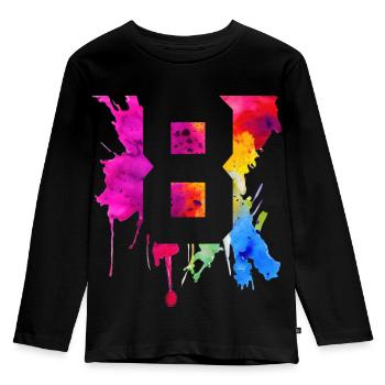 8 JAHRE 8. GEBURTSTAG - Kinder Premium Bio Langarmshirt - Schwarz - Vorne - AI Model Kid Male (0cm)