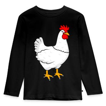Huhn - Kinder Premium Bio Langarmshirt - Schwarz - Vorne - AI Model Kid Male (0cm)