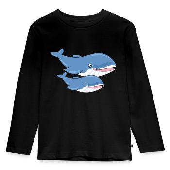 Wale - Kinder Premium Bio Langarmshirt - Schwarz - Vorne - AI Model Kid Male (0cm)