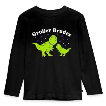 Bald Großer Bruder Ich Bin Großer Bruder - Kinder Premium Bio Langarmshirt - Schwarz - Vorne - AI Model Kid Male (0cm)