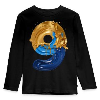 NR. 9 NUMMER 9 COOL 9. GEBURTSTAG - Kinder Premium Bio Langarmshirt - Schwarz - Vorne - AI Model Kid Male (0cm)