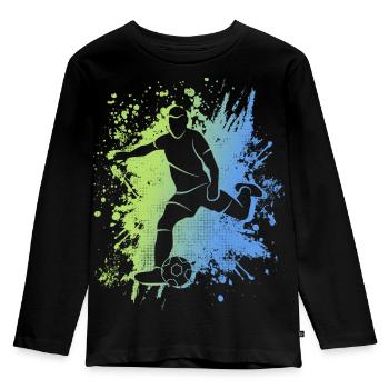 Fußball Fußballspieler Jungen Fußballer - Kinder Premium Bio Langarmshirt - Schwarz - Vorne - AI Model Kid Male (0cm)