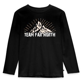 Team Far North | Nordland | North - Kids' Premium Longsleeve Shirt - black - Front - AI Model Kid Male (0cm)