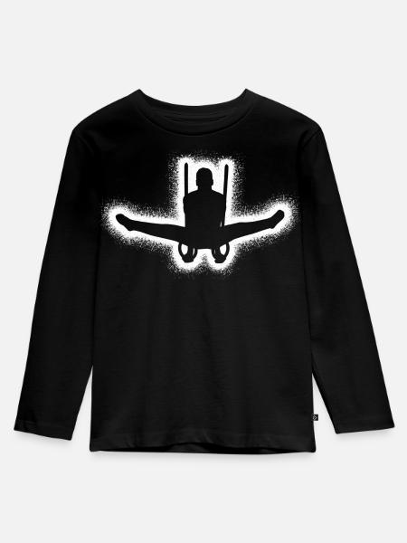 Turner Gymnastik Ringeturnen Jungen Turnen Herren - Kinder Premium Bio Langarmshirt - Schwarz