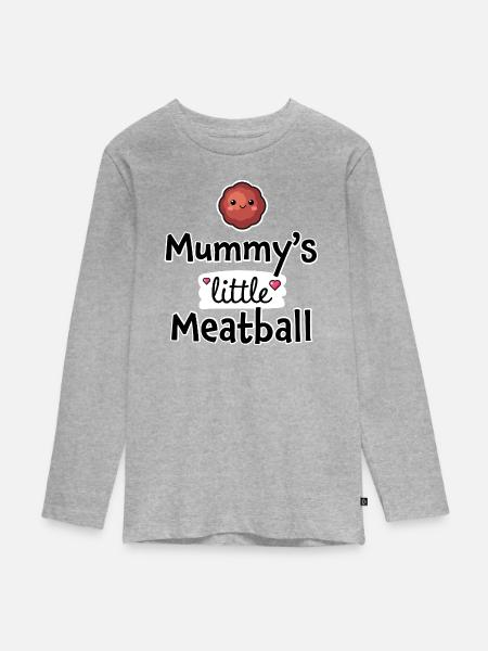 Mamas kleines Fleischbällchen – Baby- und Kinderkleidung - Teenager Premium Bio Langarmshirt - Grau meliert