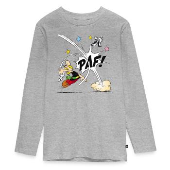 Asterix & Obelix - Asterix Faust - Teenager Premium Bio Langarmshirt - Grau meliert - Vorne