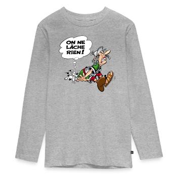 Asterix & Obelix Wir lassen nicht locker! - Teenager Premium Bio Langarmshirt - Grau meliert - Vorne