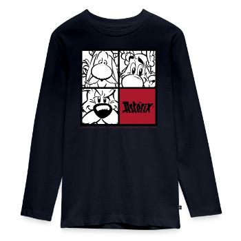 Asterix & Obelix & Idefix Porträt - Teenager Premium Bio Langarmshirt - Navy - Vorne - AI Model Kid Female (0cm)