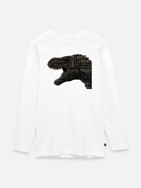 Dinosaurier - Teenager Premium Bio Langarmshirt - Weiß