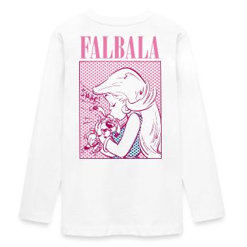 Asterix & Obelix Falbala Küsst Idefix - Teenager Premium Bio Langarmshirt - Weiß - Hinten - AI Model Kid Female (0cm)