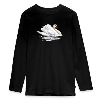 Schwan - Teenager Premium Bio Langarmshirt - Schwarz - Vorne - AI Model Kid Female (0cm)