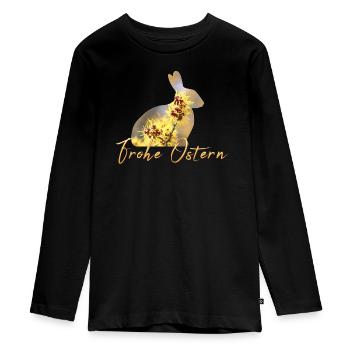 Frohe Ostern - Teenager Premium Bio Langarmshirt - Schwarz - Vorne - AI Model Kid Female (0cm)