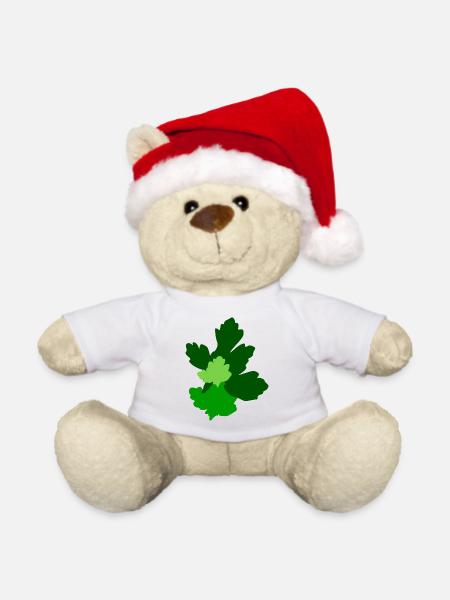 Petersilie klein Gärtner Küche Koch Rezept Deko - Weihnachtsteddy - Weiß - Vorne