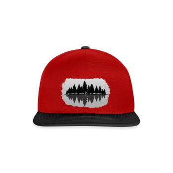 Wald - Forest Landschaft Natur Bäume - Snapback Cap - Rot/Schwarz - Vorne