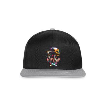 Bassgewaltiger Rapper Beatbattle - Snapback Cap - Schwarz/Grau - Vorne