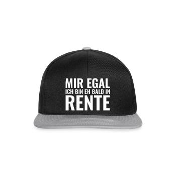 Mir egal ich bin eh bald in Rente - Snapback Cap - Schwarz/Grau - Vorne