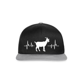 Hearteat Ziege - Snapback Cap - Schwarz/Grau - Vorne