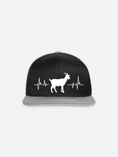 Hearteat Ziege - Snapback Cap - Schwarz/Grau
