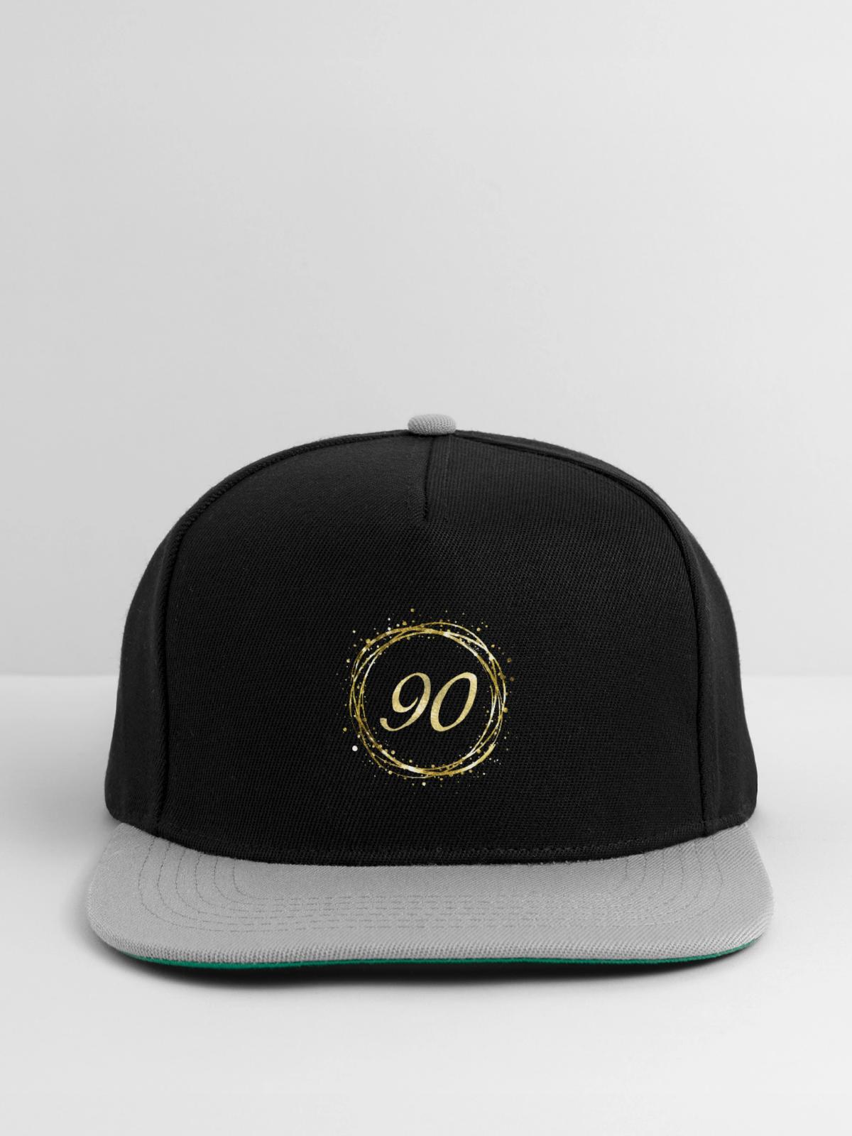 90 - Snapback Cap - Schwarz/Grau - Vorne