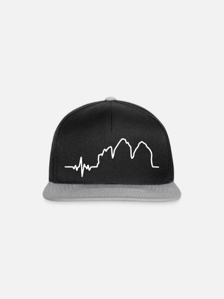 Drei Zinnen Herz - Snapback Cap - Schwarz/Grau