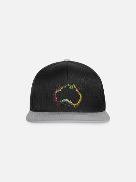 Australien Kontinent - Snapback Cap - Schwarz/Grau