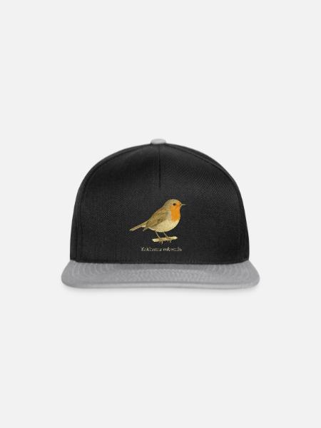 Rotkehlchen - Snapback Cap - Schwarz/Grau