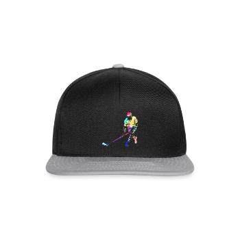 Reflexstarker Floorball Torwart - Snapback Cap - Schwarz/Grau - Vorne