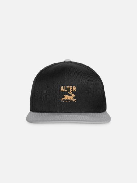 Alter Hase – Ironisch & Clever - Snapback Cap - Schwarz/Grau